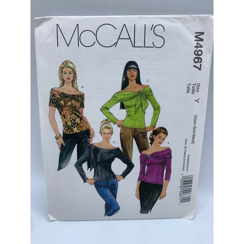McCall's Misses Shirt Sewing Pattern sz xsm-med M4967 - uncut